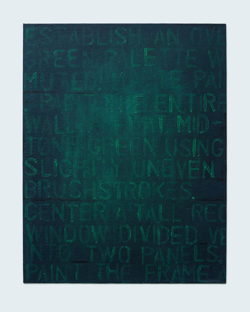 green painting, green words on green background, Prompt Painting by Bill Sawalich